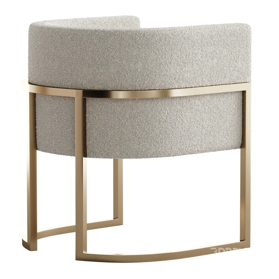 Parsons Arm Chair Leather Indoor Dining Chair with Gold Frame Image 6