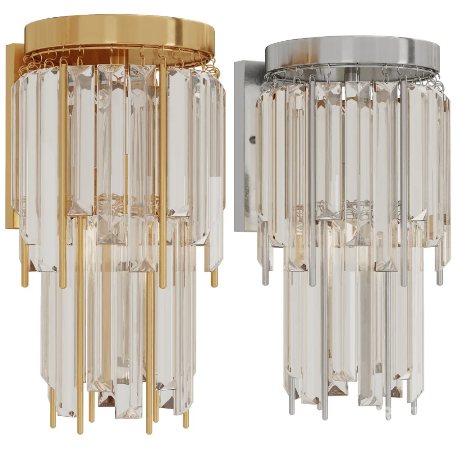 Athean Light Glam Brass Crystal Wall Sconce Image 1