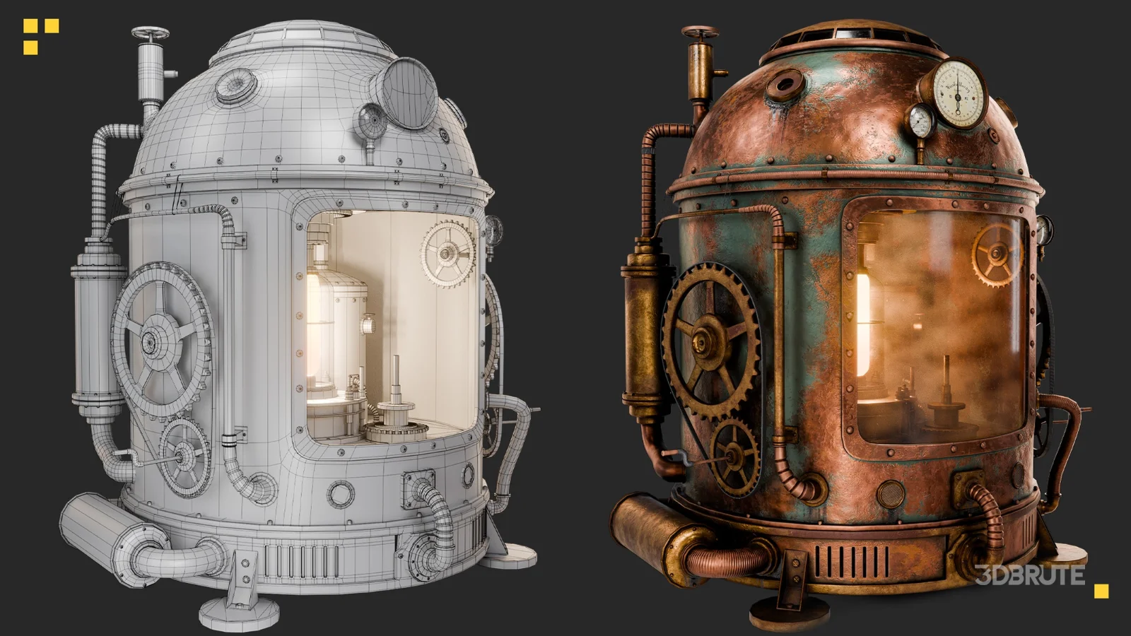 Steampunk Engine Game Ready Asset Image 3