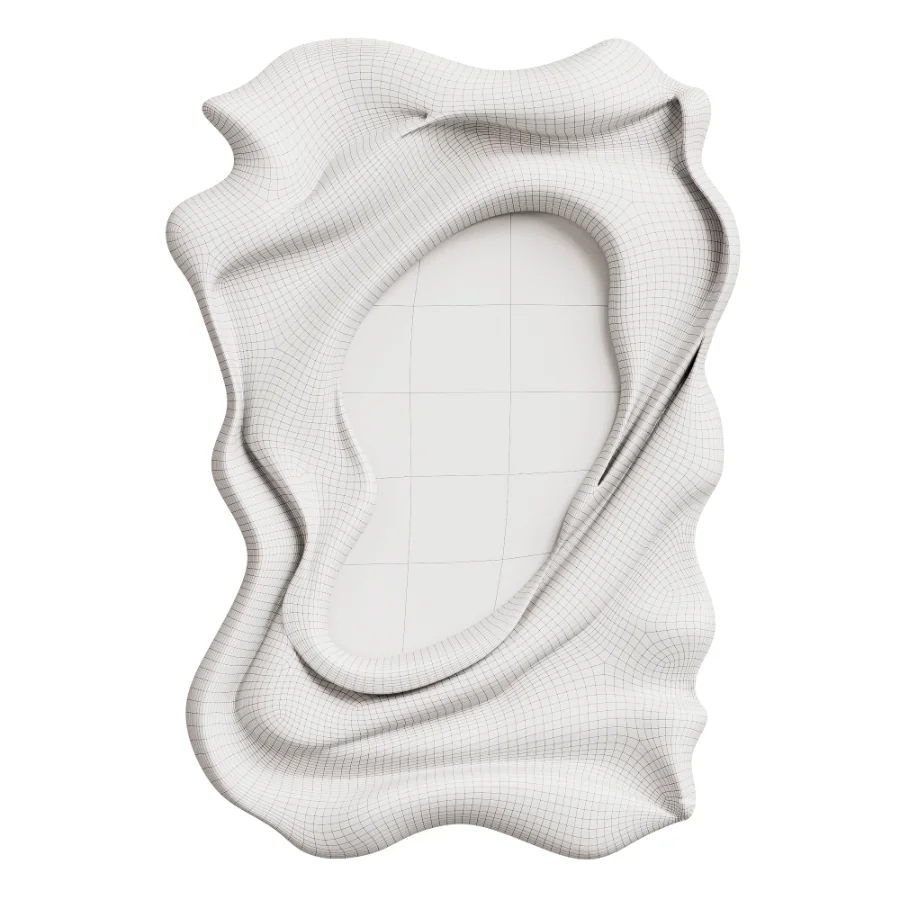 Ondula Wavy Fluid Wall Mirror Image 5