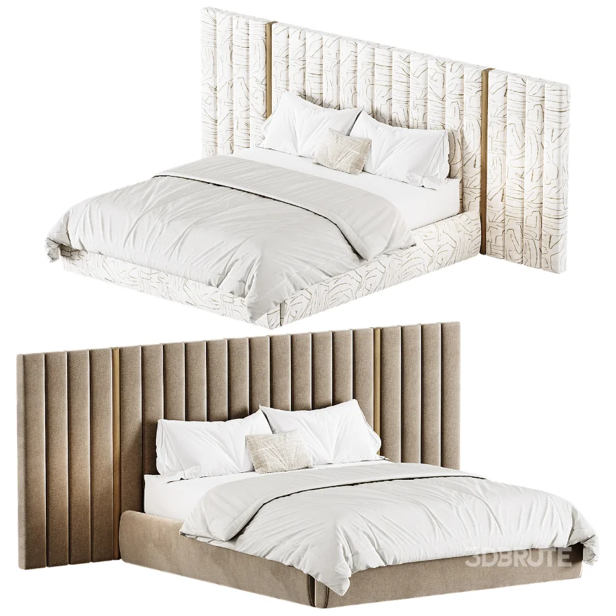 Summerton Stone White Fabric Queen Bed Image 2