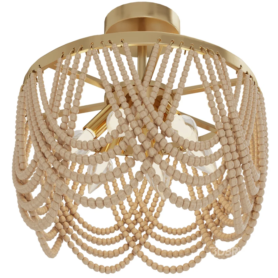 Pragati Boho Wood Beaded Light Image 5