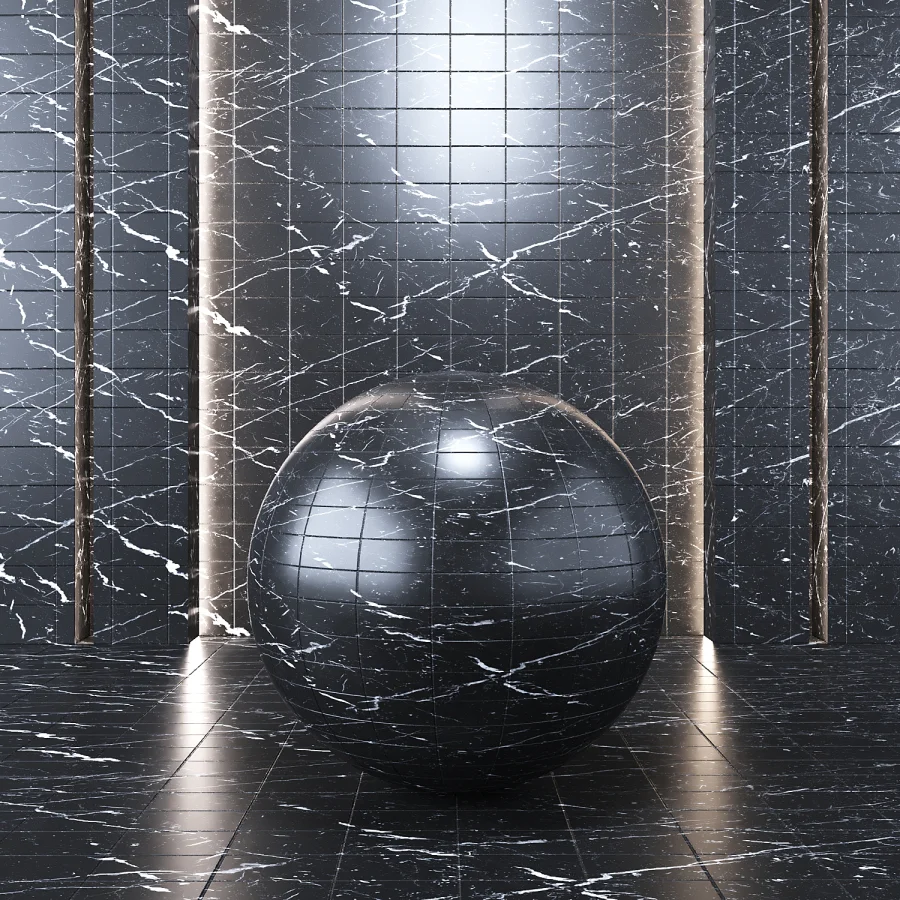 Marble Tile Black Image 3