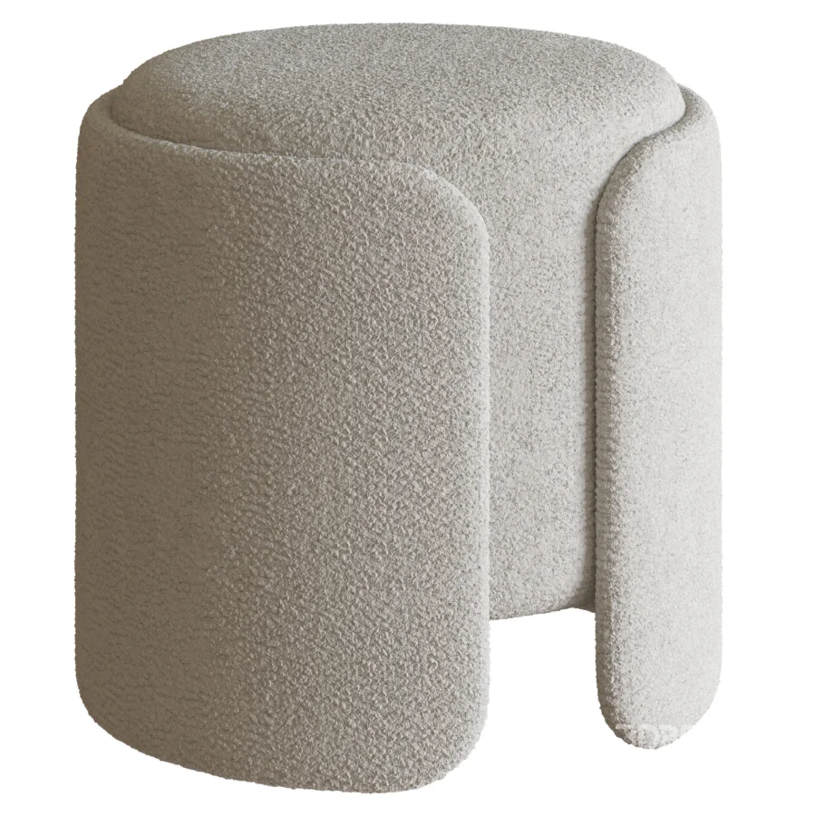 Taks White Pouf Image 1