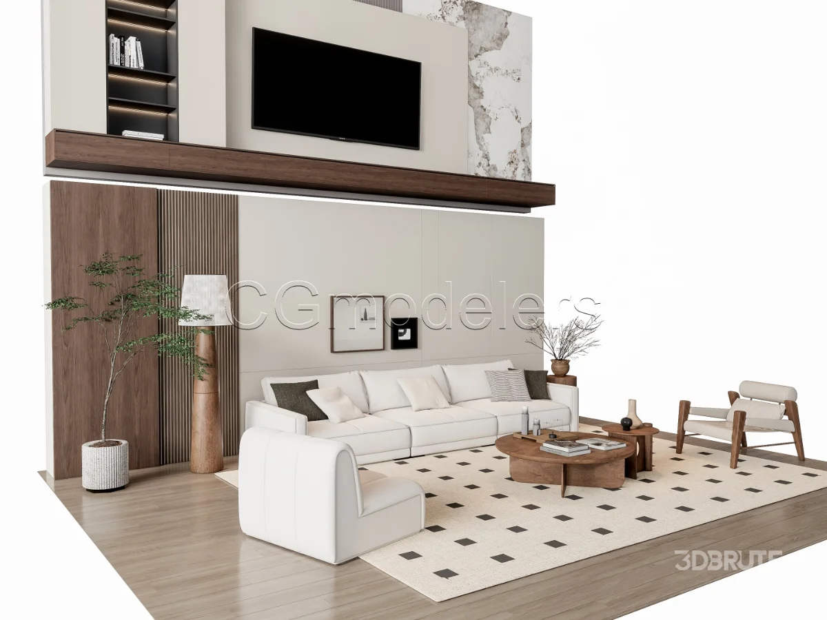 MODERN LUXURY LIVING ROOM SET 6 Image 8