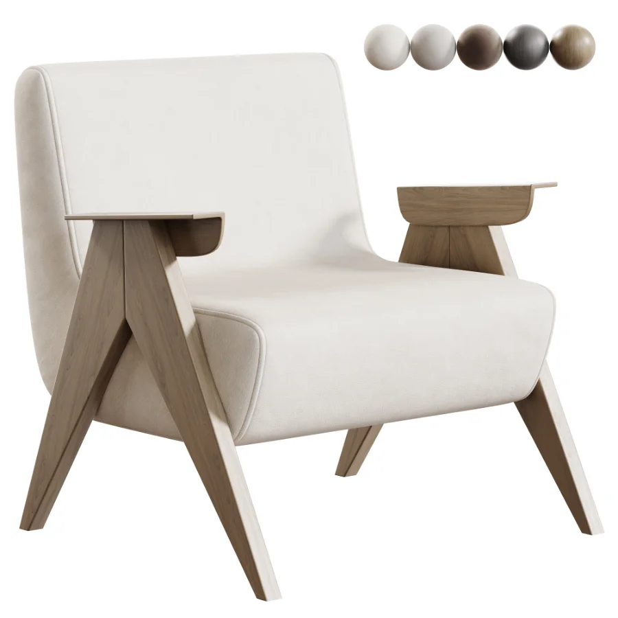 Casual White Lemon Color Emerald Green Arm Chair Image 1