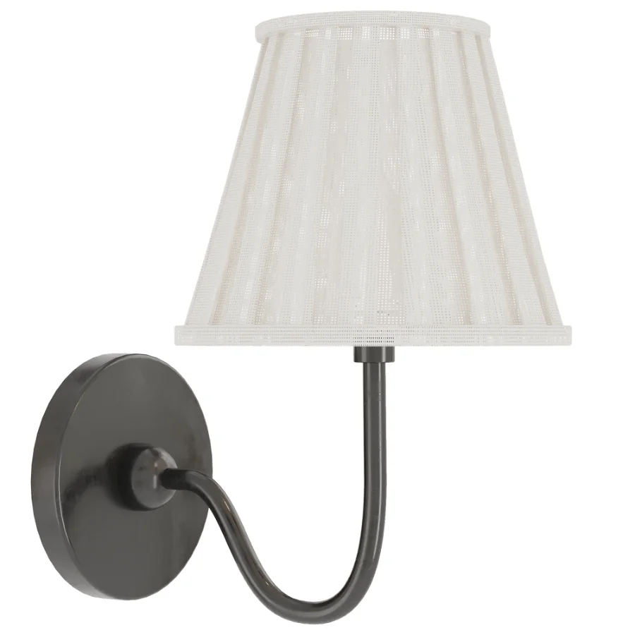 Vintage Brass Burlap Wall Lamp Image 2