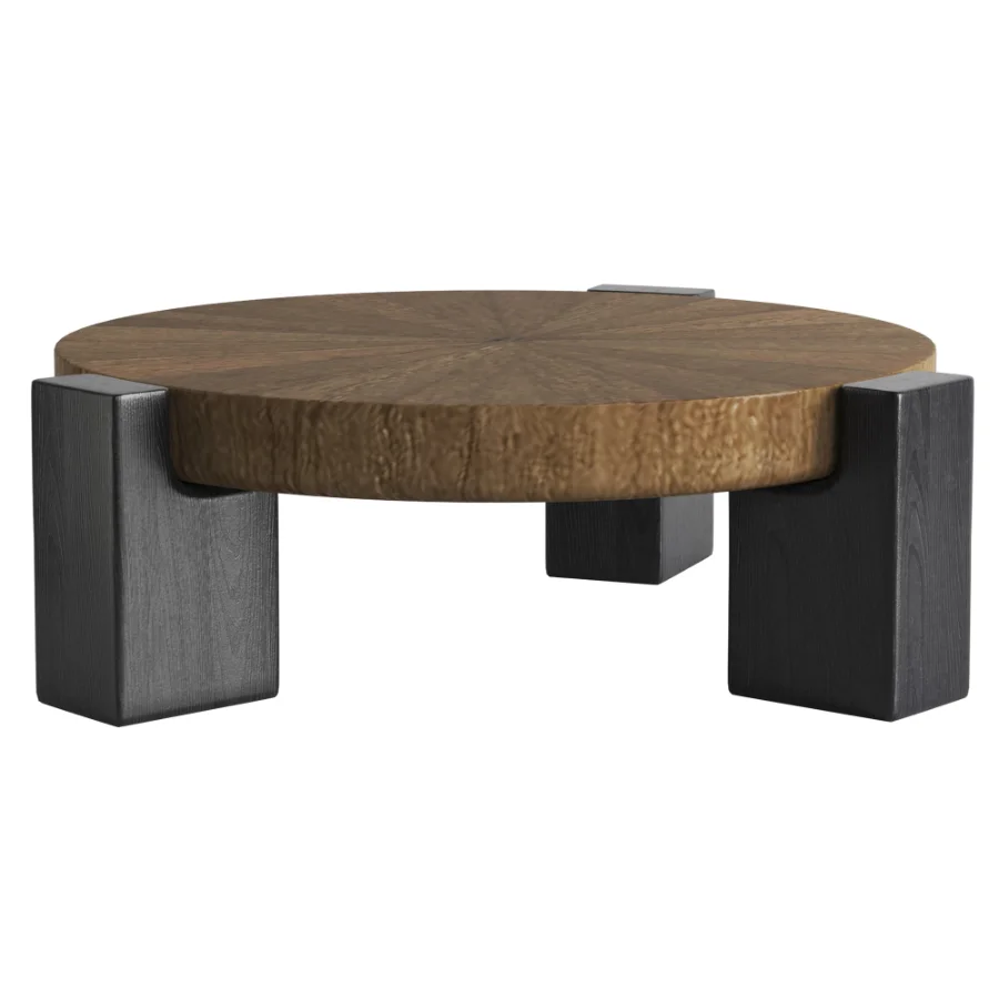 Rhuardhi Modern Round Wood Coffee Table with Accent End Table Image 1