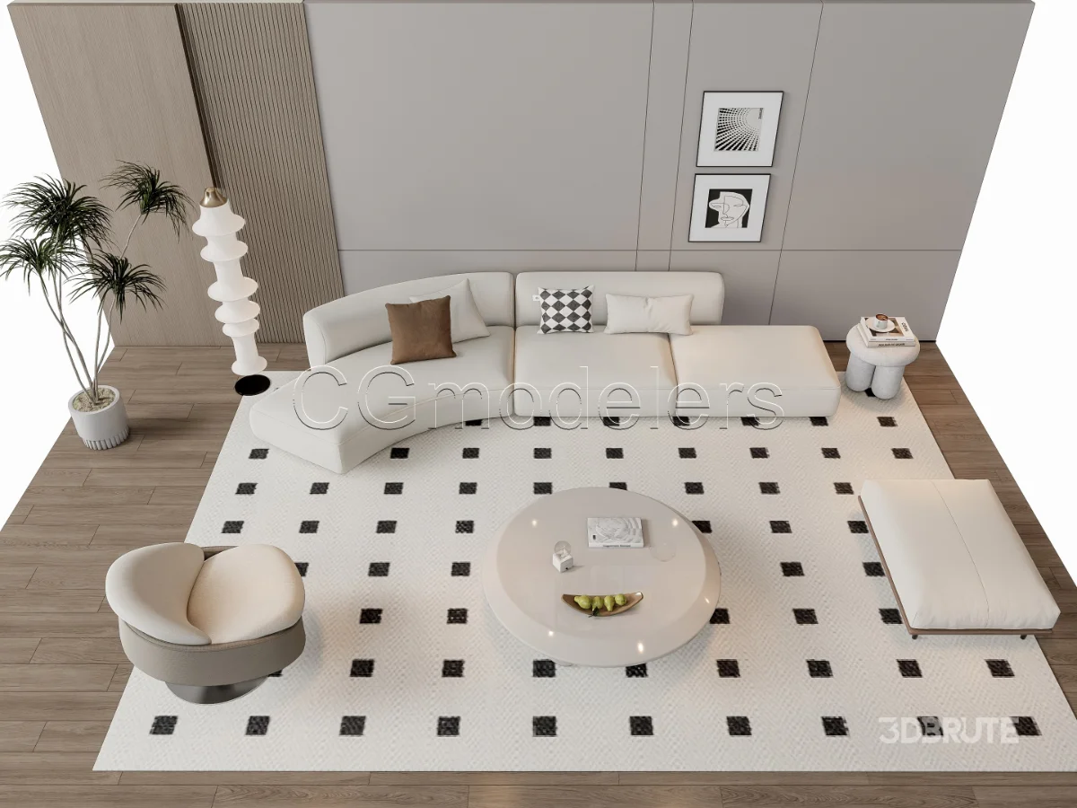 MODERN LUXURY LIVING ROOM SET 11 Image 8