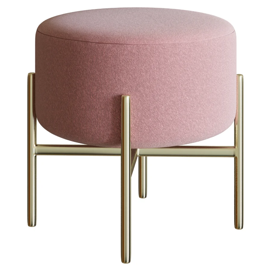 Round Gold Pouf Image 1