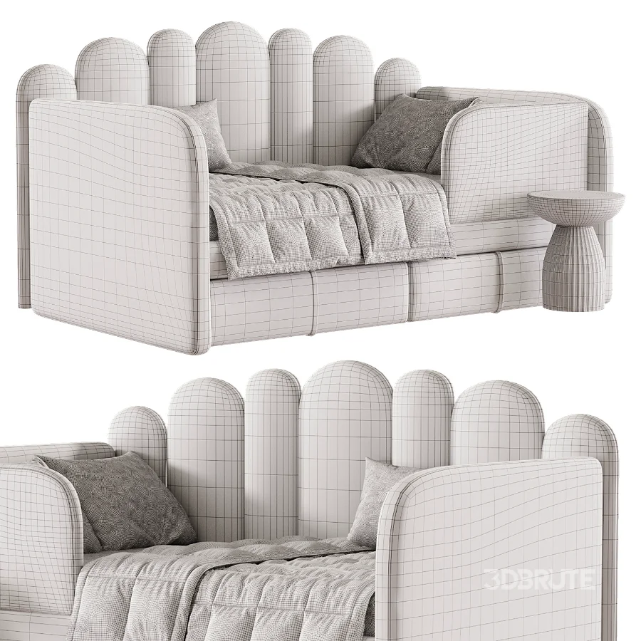Woody Childrens Upholstered Sofa Bed Image 2