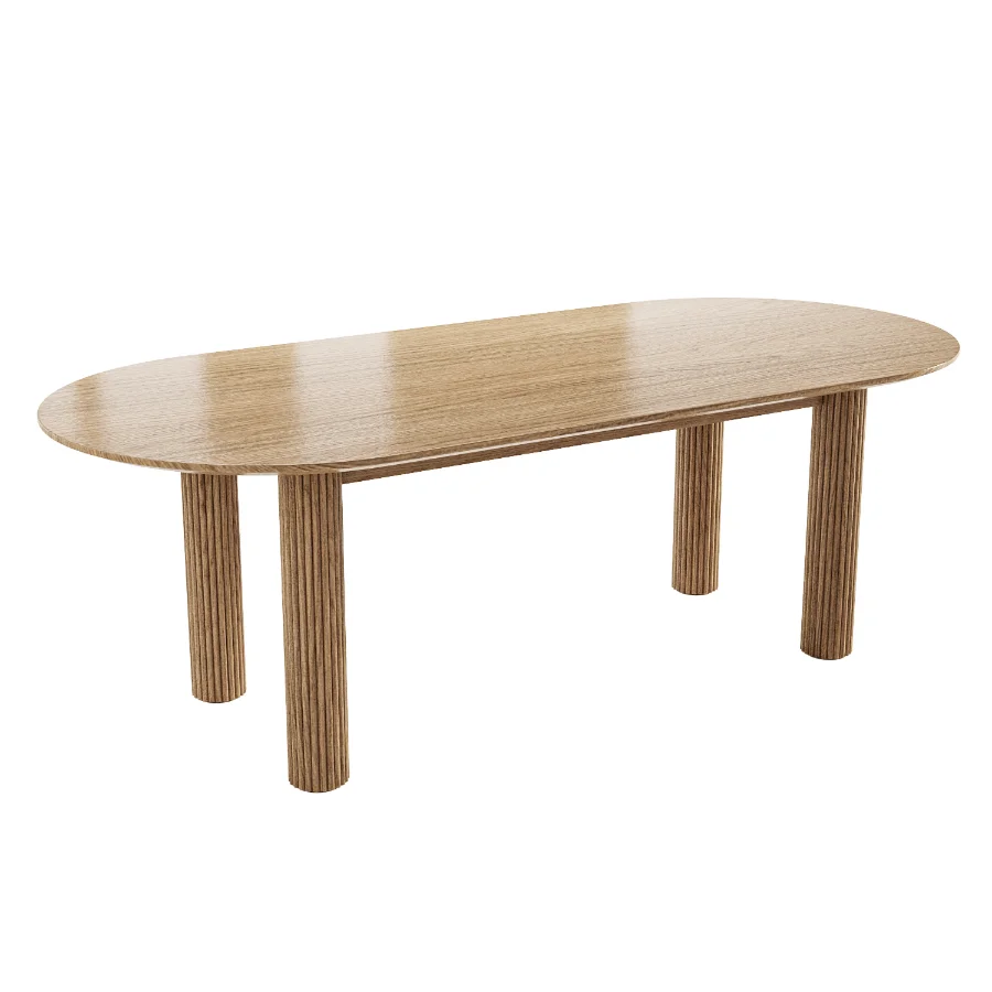 Oval Extendable Wooden Dining Table Image 4