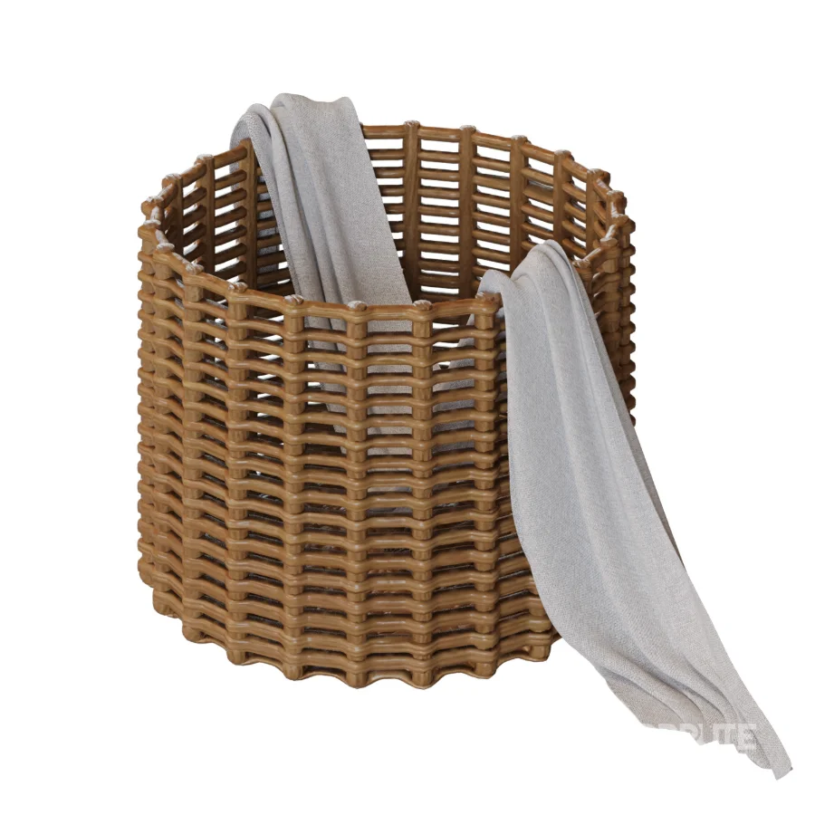 Laundry Basket with Clothes Image 1