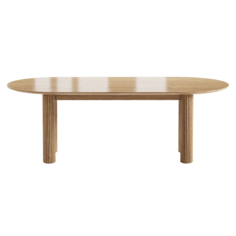 Oval Extendable Wooden Dining Table Image 2