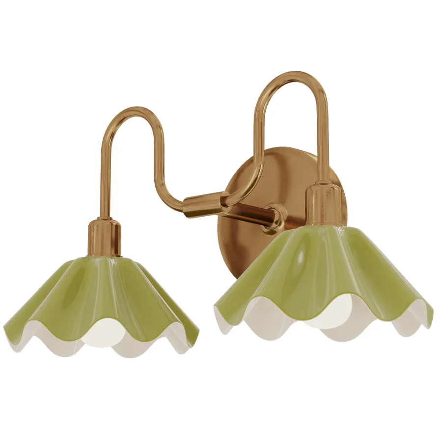 Vintage Brass Double Wall Sconce Image 2