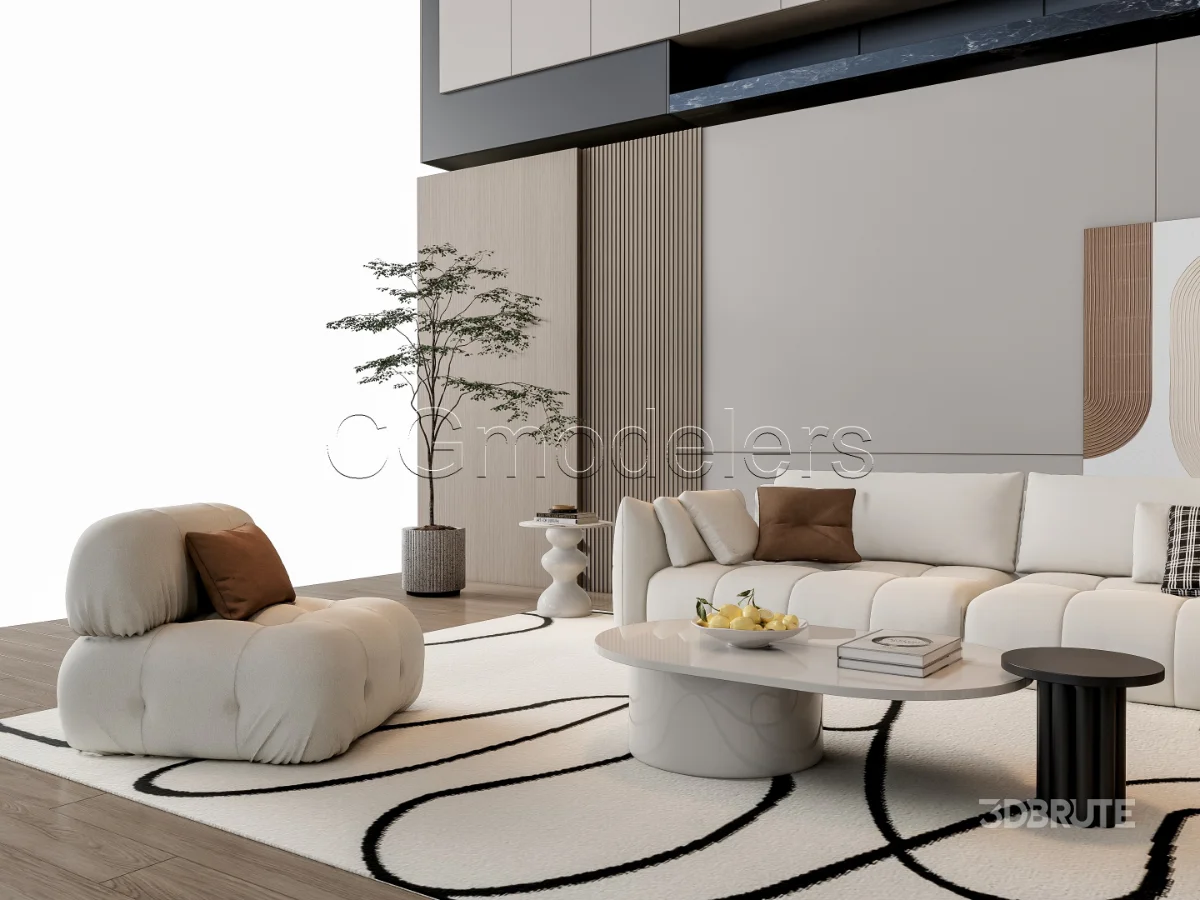 MODERN LUXURY LIVING ROOM SET 20 Image 7