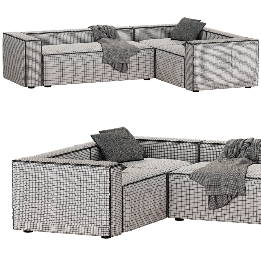 sofa rinconero blok 4 plazas pana verde Image 6