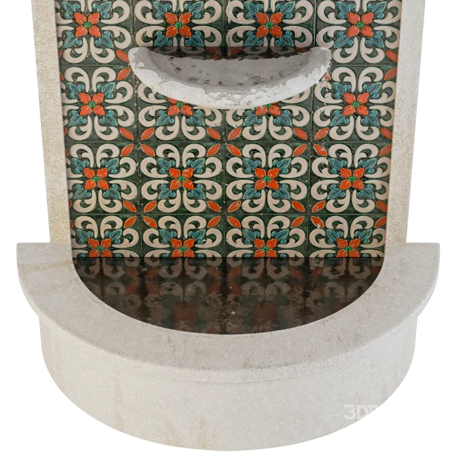 Mediterranean Mosaic Wall Fountain Image 3