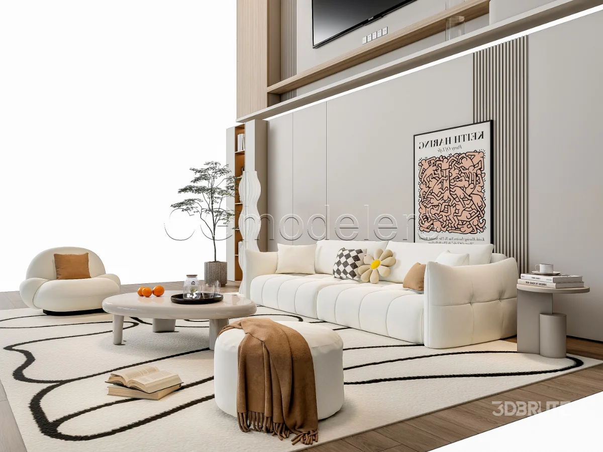 MODERN LUXURY LIVING ROOM SET 5 Image 6
