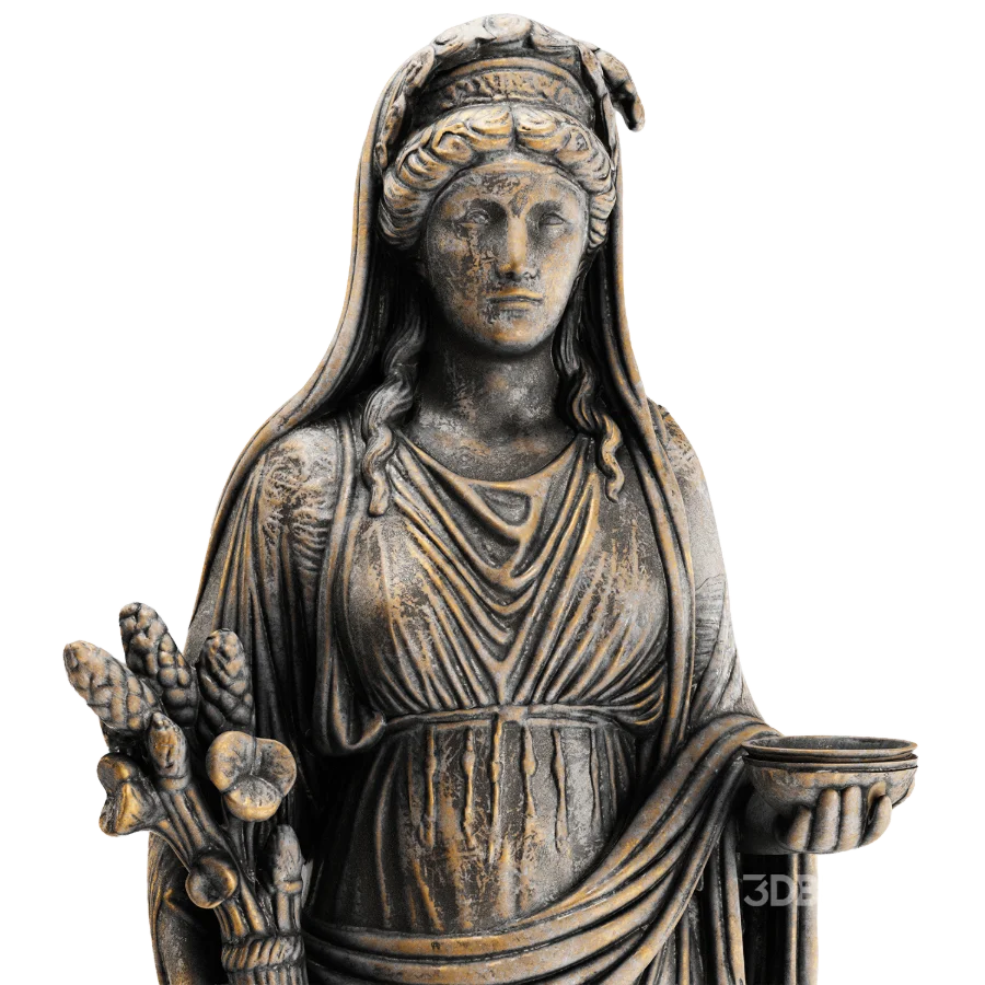 Classical Roman Goddess Statue with Ornamental Pedestal Image 2