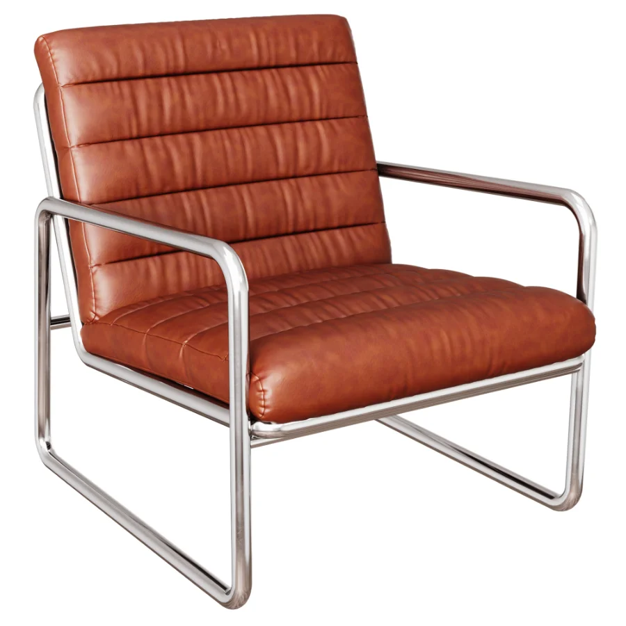 Leather And Stainless Steel Decorated Chair By Zara Image 3