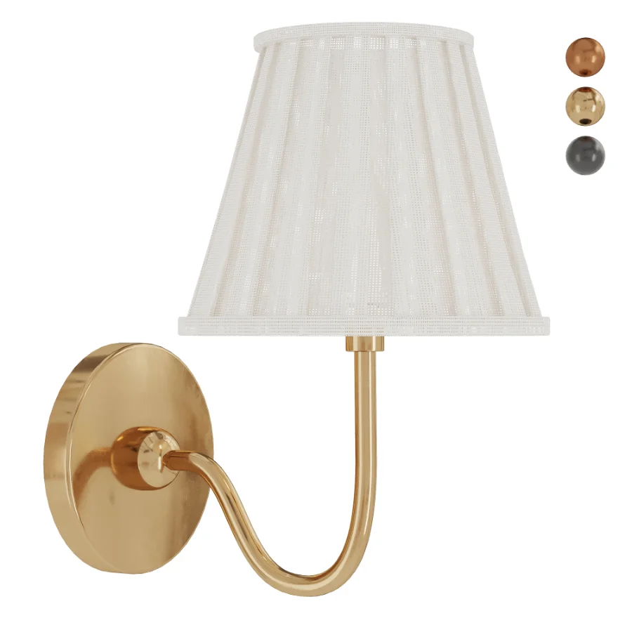 Vintage Brass Burlap Wall Lamp Image 1