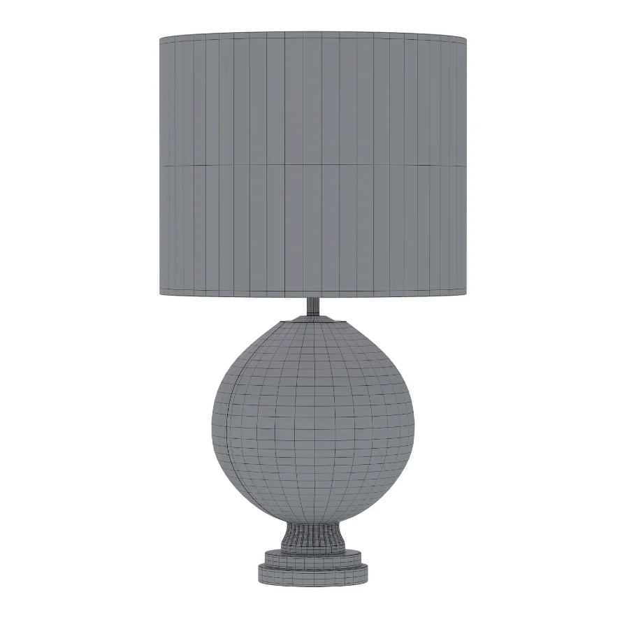 Mercurio Large Round Amber Gray Crystal Table Lamp Image 1