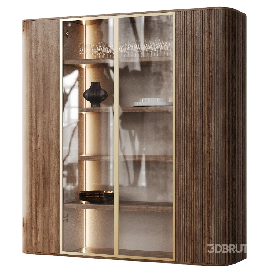Curved Glass Display Cabinet Image 1