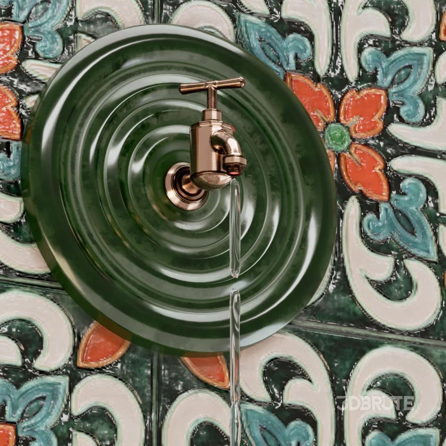 Mediterranean Mosaic Wall Fountain Image 5