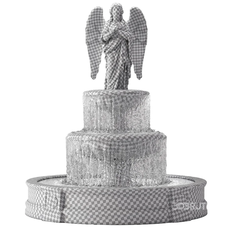 Fountain Collection 01 – Classic Marble Angel Fountain with Water Image 5