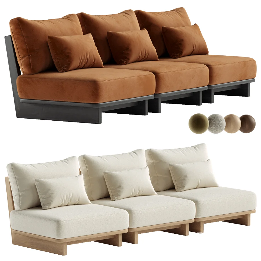 Daphne Outdoor Armless Sofa Image 1