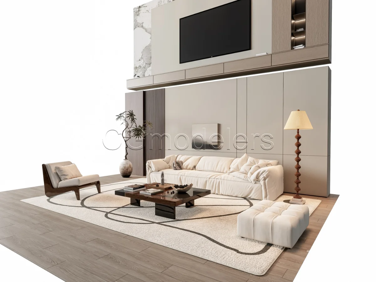 MODERN LUXURY LIVING ROOM SET 7 Image 14