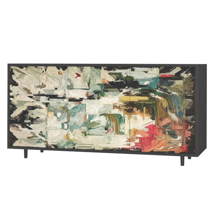 French Abstract Art Accent Cabinet Image 5