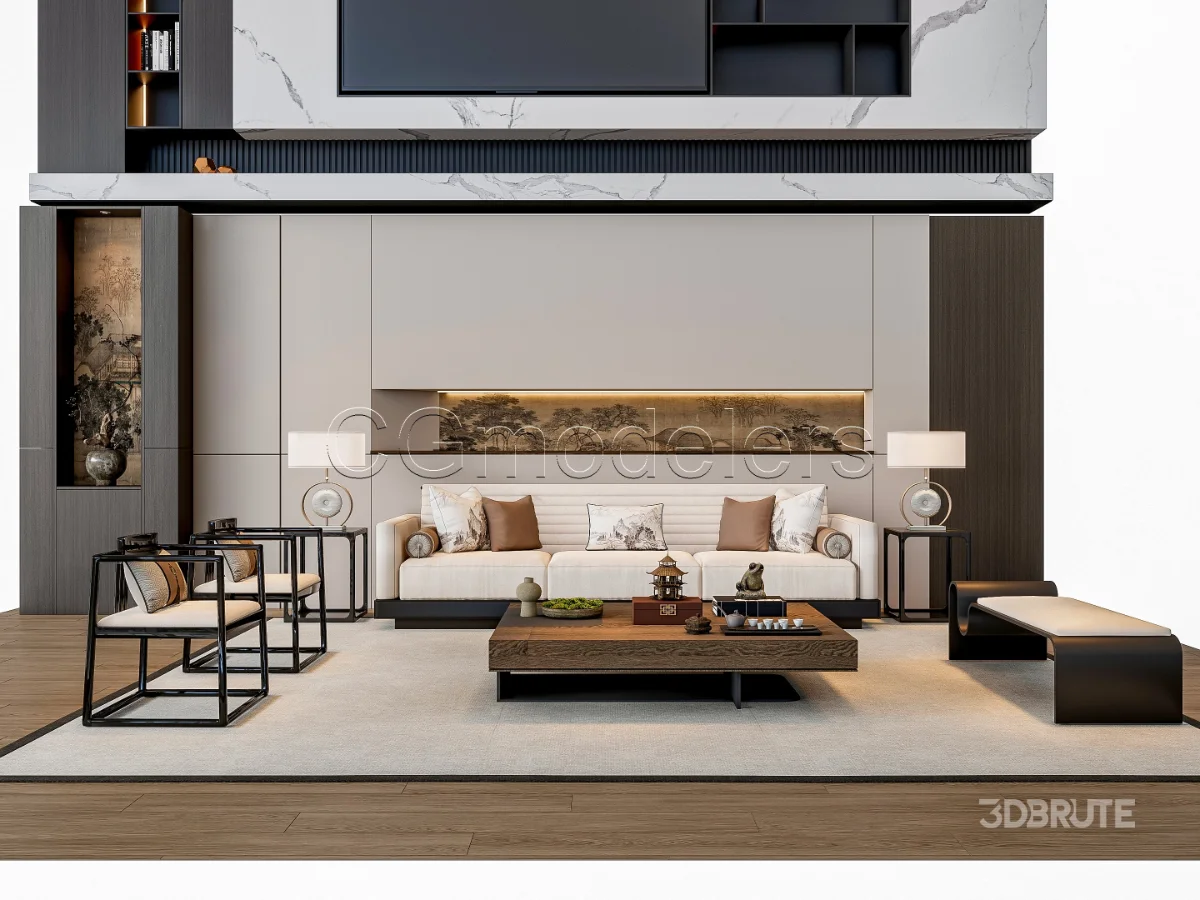 MODERN LUXURY LIVING ROOM SET 3 Image 14