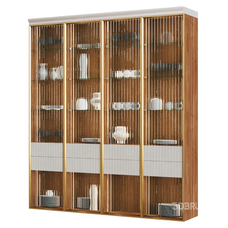 Display Cabinet with Tableware Image 1