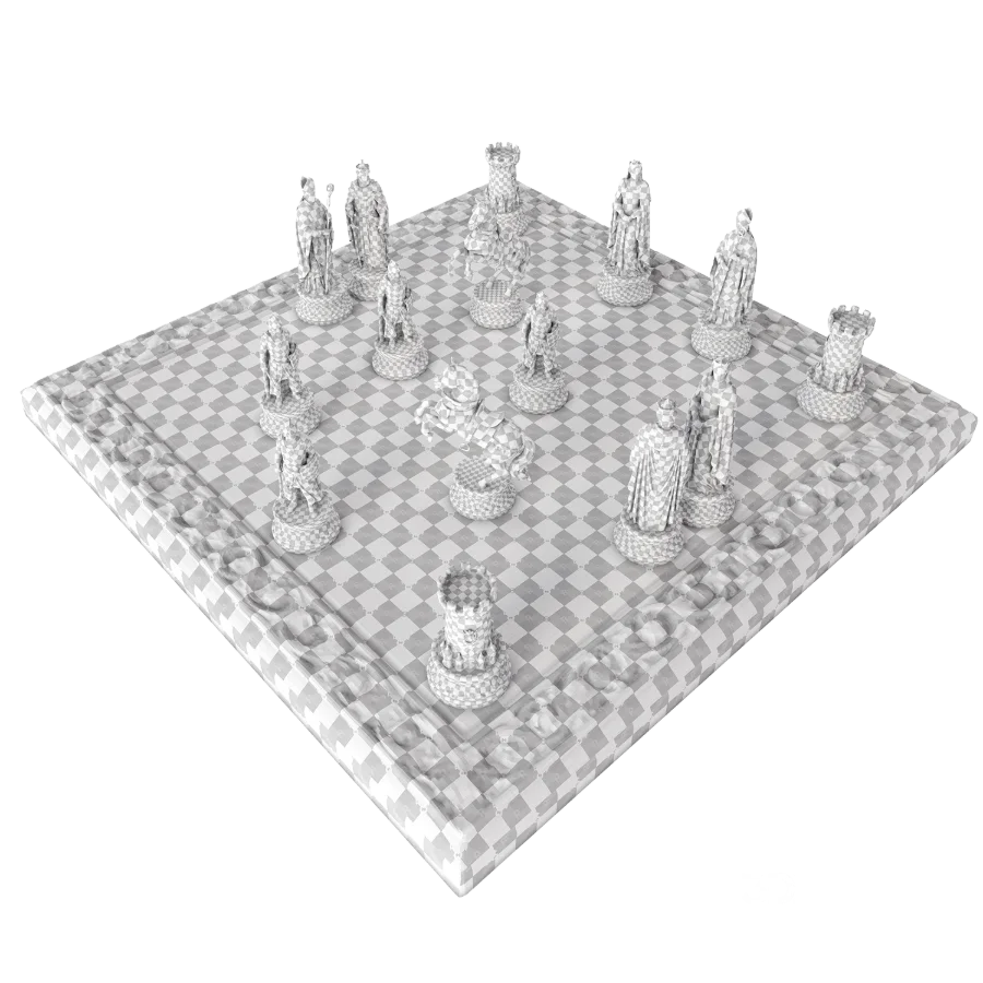 Chess Set 02 – Decorative Renaissance Chess Set with Sculptural Pieces Image 6