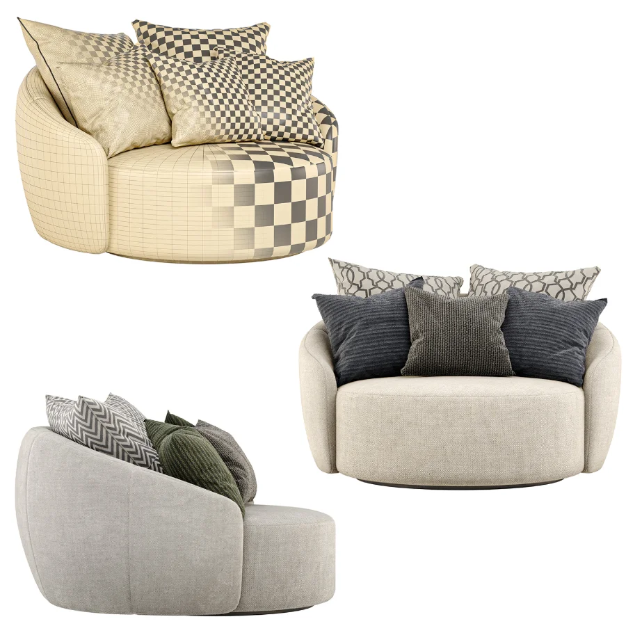 Globe girevole sofa by Flex team Image 2