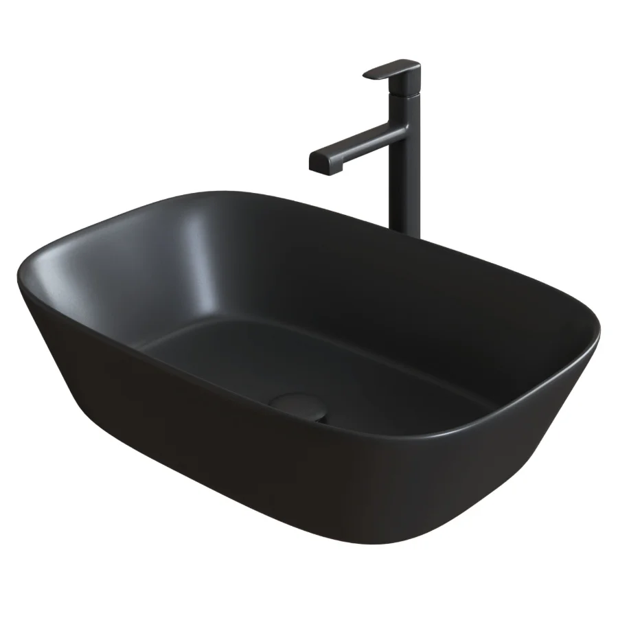 Black Countertop Washbasin Image 1