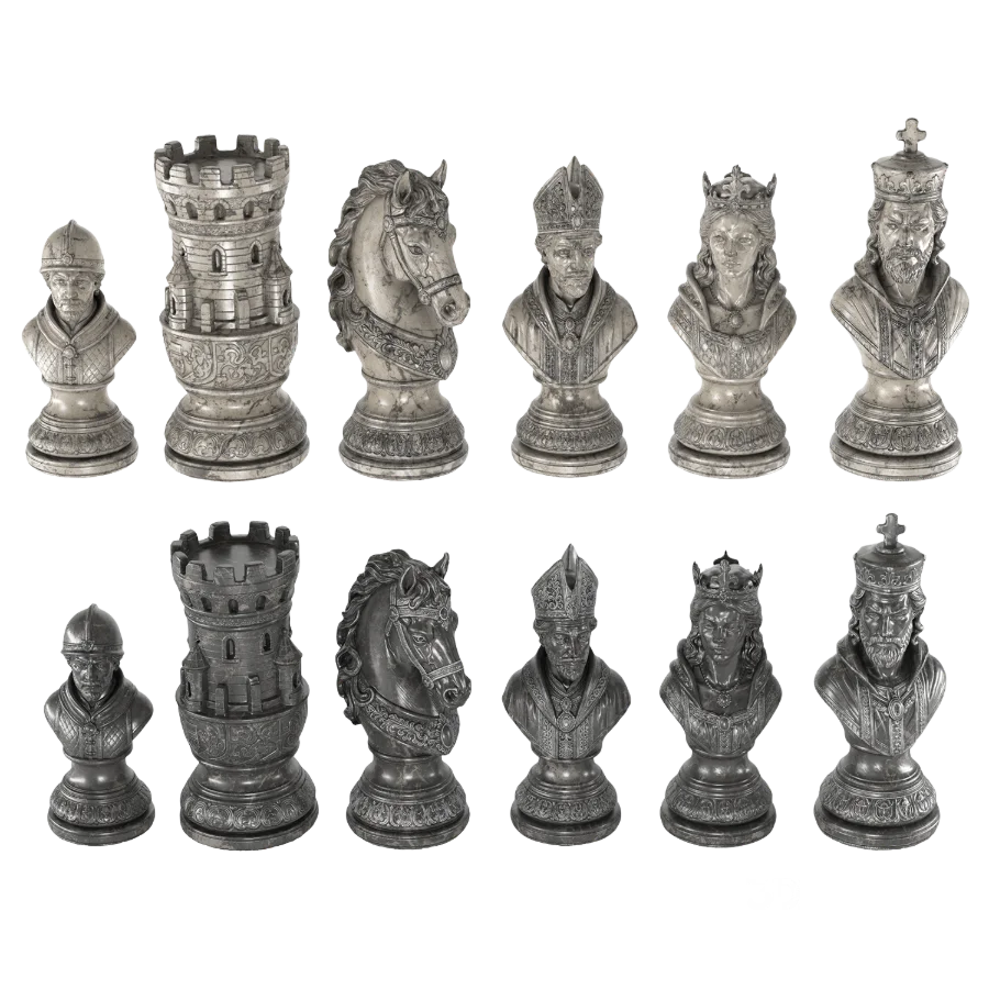 Chess Set Luxury Medieval Sculptural Image 3