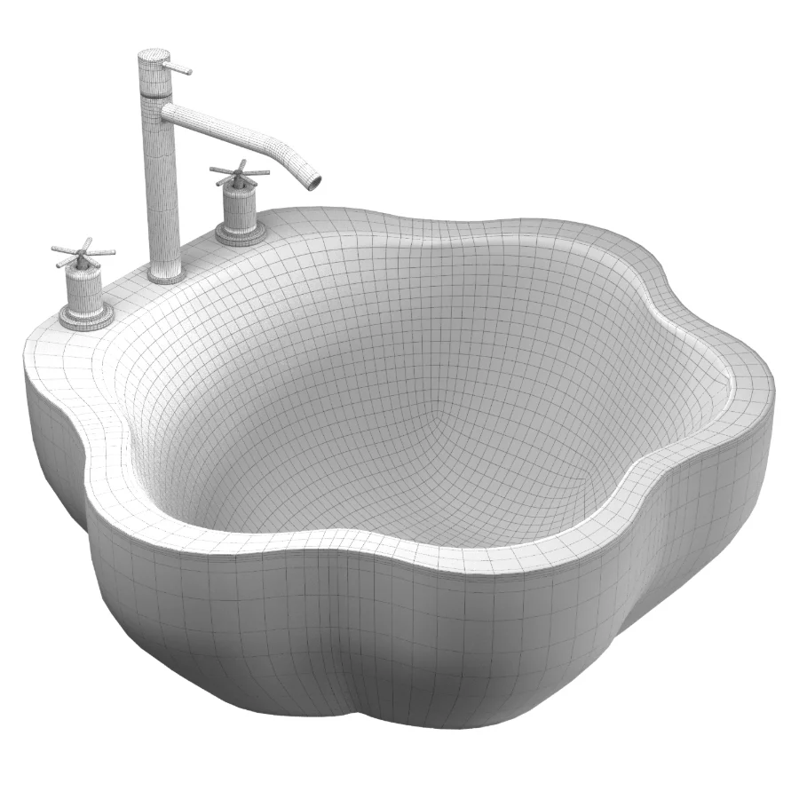 Pink Marble Countertop Washbasin Image 2