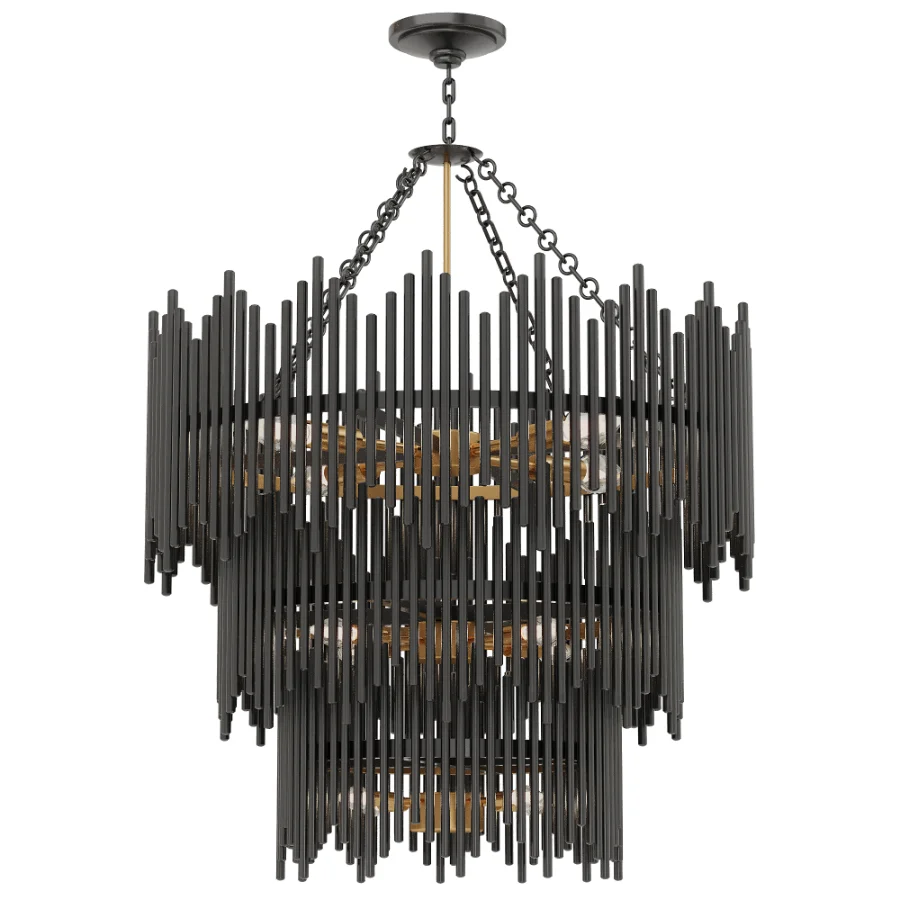 Atlas Black 3 Tier Chandelier Image 1
