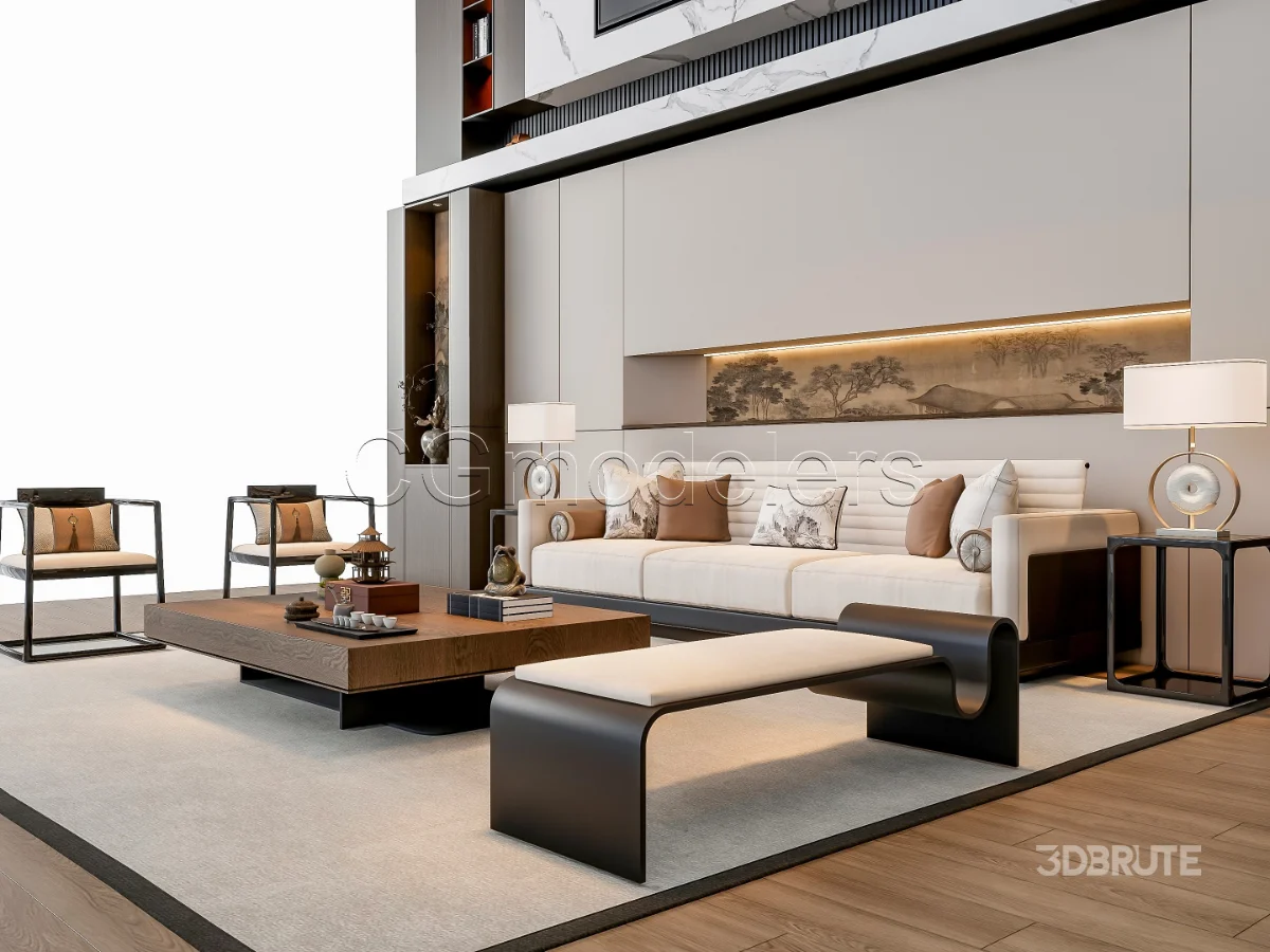 MODERN LUXURY LIVING ROOM SET 3 Image 12