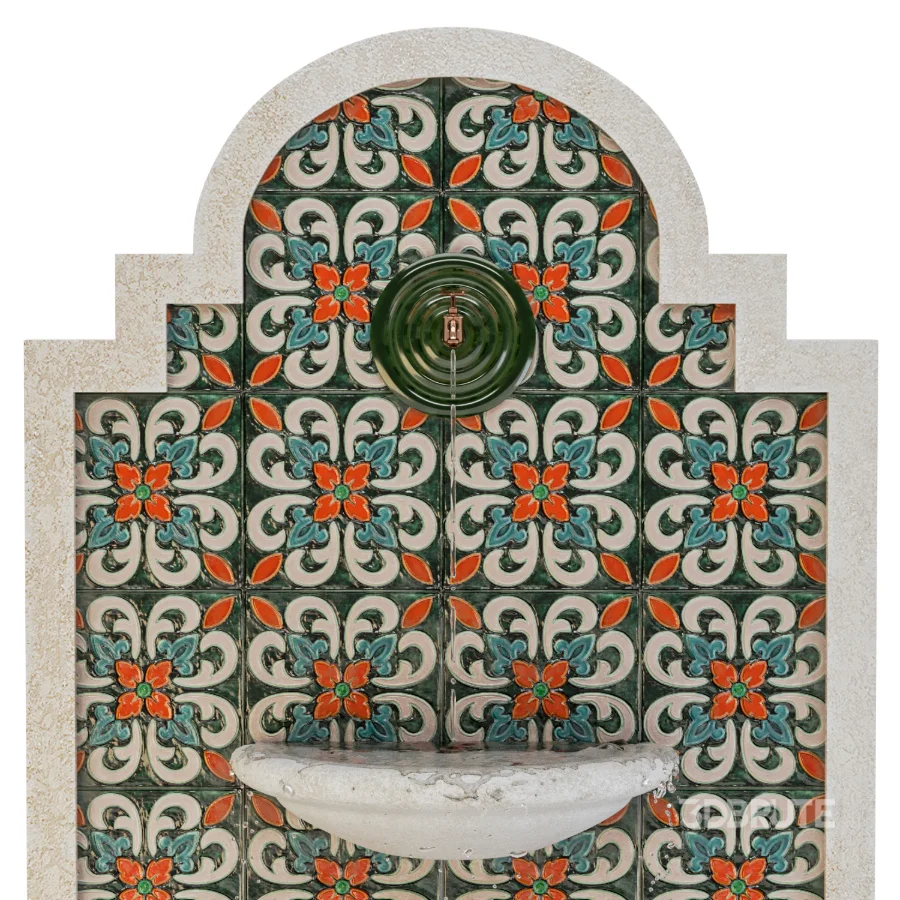 Mediterranean Mosaic Wall Fountain Image 4
