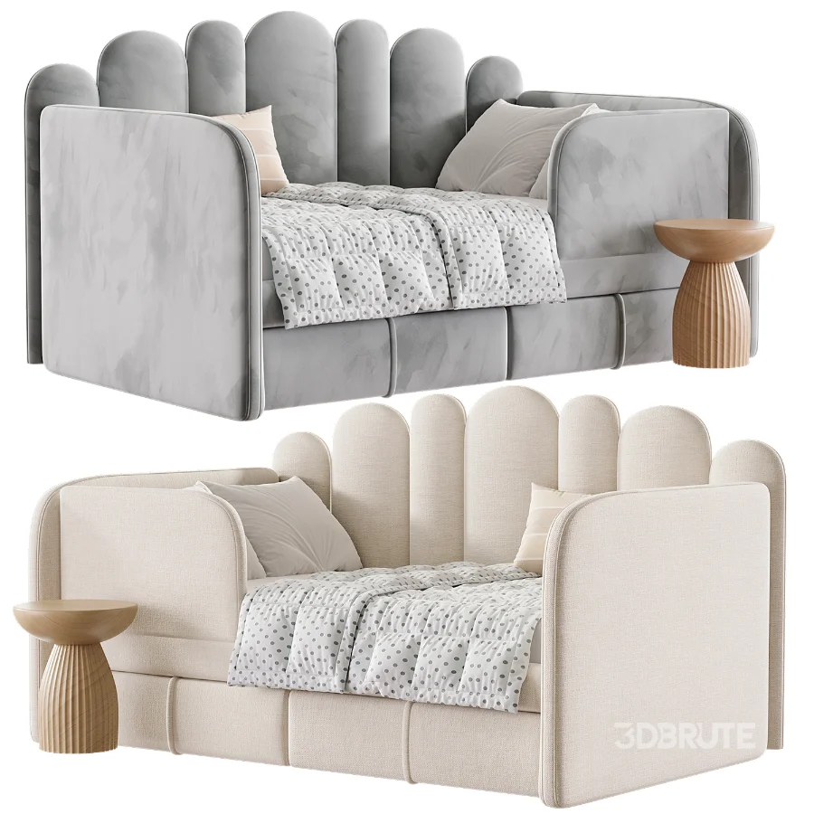 Woody Childrens Upholstered Sofa Bed Image 3