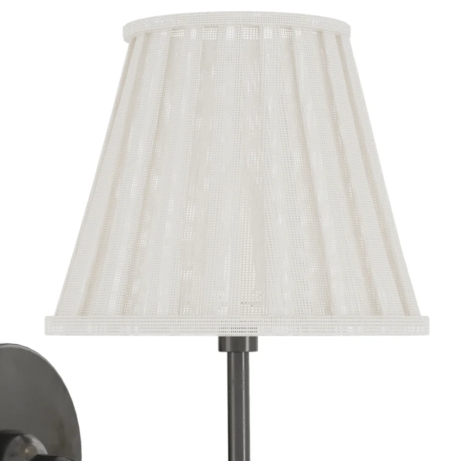 Vintage Brass Burlap Wall Lamp Image 6