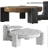 Rhuardhi Modern Round Wood Coffee Table with Accent End Table - Thumbnail 4