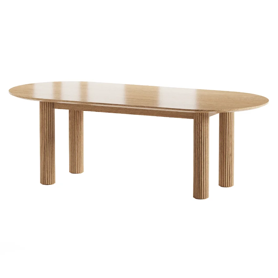 Oval Extendable Wooden Dining Table Image 1