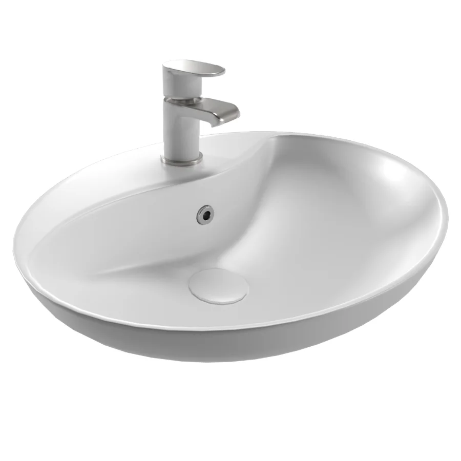 WeltWasser Elbach 1147 White Gloss Countertop Washbasin Image 1