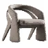 Dining Chair in Black Wood Finish and Gray Fabric - Thumbnail 2