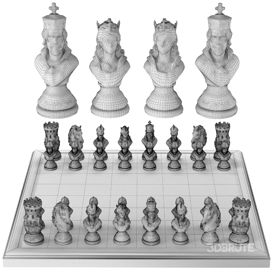 Chess Set Luxury Medieval Sculptural Image 4